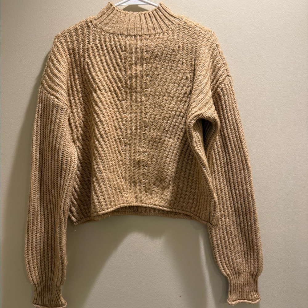 SO Women's Beige Turtleneck Sweater